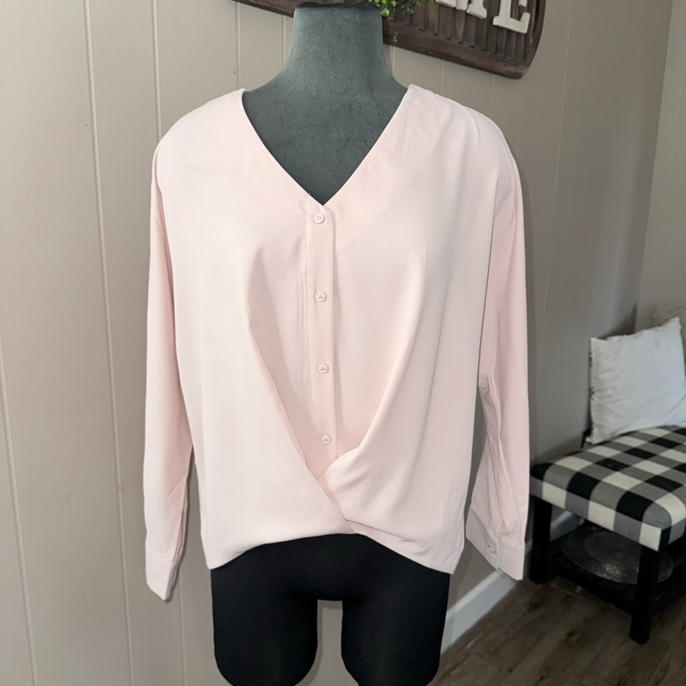 Main Strip • Oversized Button Up Faux Wrap Long Sleeve